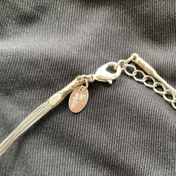 Lia Sophia “skipping stones” two toned layered 7 strand silver/ gold choker GUC - Picture 7 of 7